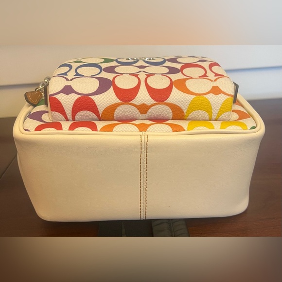 Coach Mini Court Backpack In Rainbow Signature Canvas - Picture 7 of 8